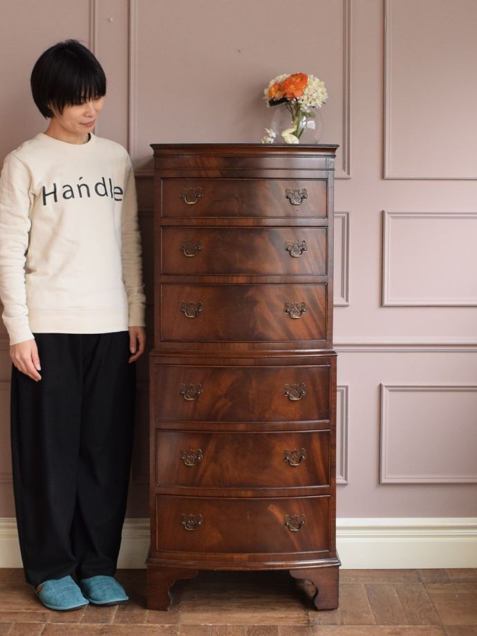 英国アンティークのチェスト、チェストオンチェスト