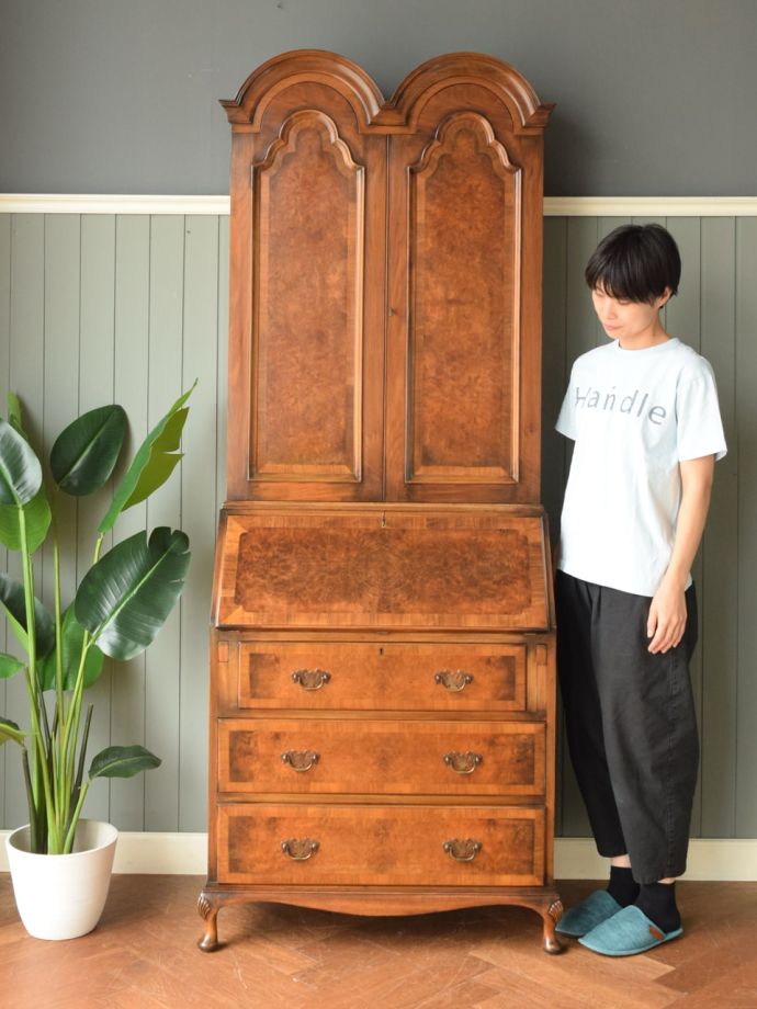 アンティークのビューローブックケース