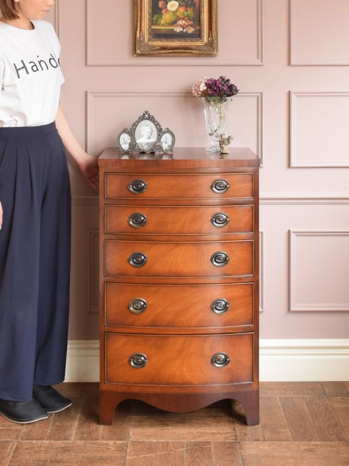 英国アンティークのチェスト、トールボーイ