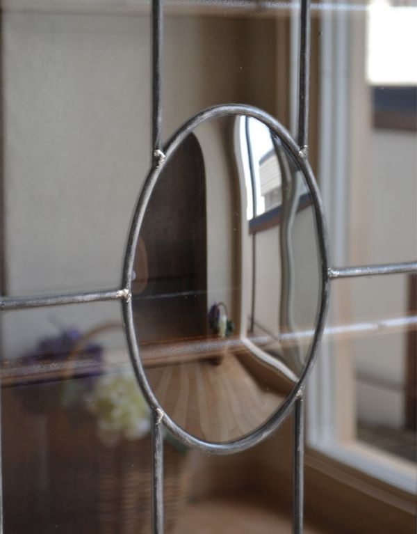 アンティークのキャビネット　アンティーク家具　書斎に使ってみたいアンティーク家具、英国輸入のブックケース（本棚）。ガラス扉ももちろんアンティーク。(q-469-f)