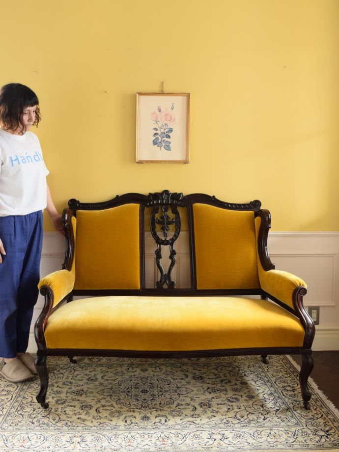 英国アンティークの椅子、セティ