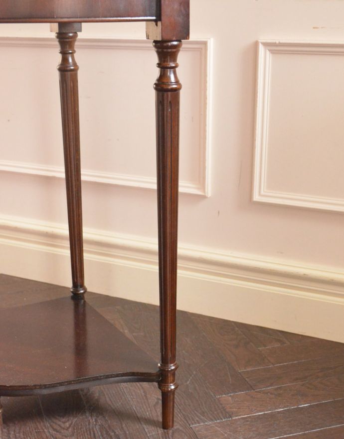 ロイドテーブル アンティーク家具 アンティークの英国家具、マホガニー材のコーナーコンソールテーブル。きちんと調整したので、新しいものと比べるとスムーズではありませんが、ちゃんと動きます。(q-615-f)