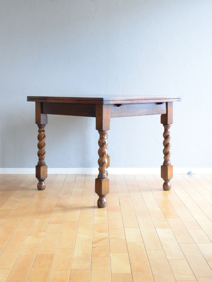 ドローリーフテーブルの横顔