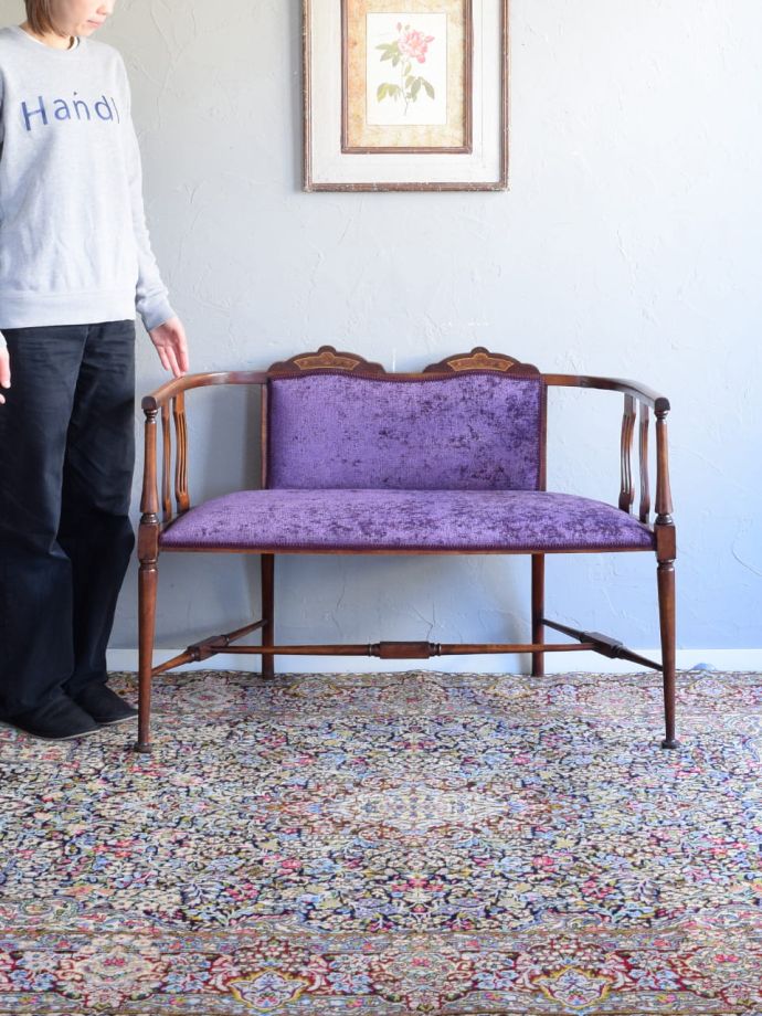 英国アンティークの椅子、セティ