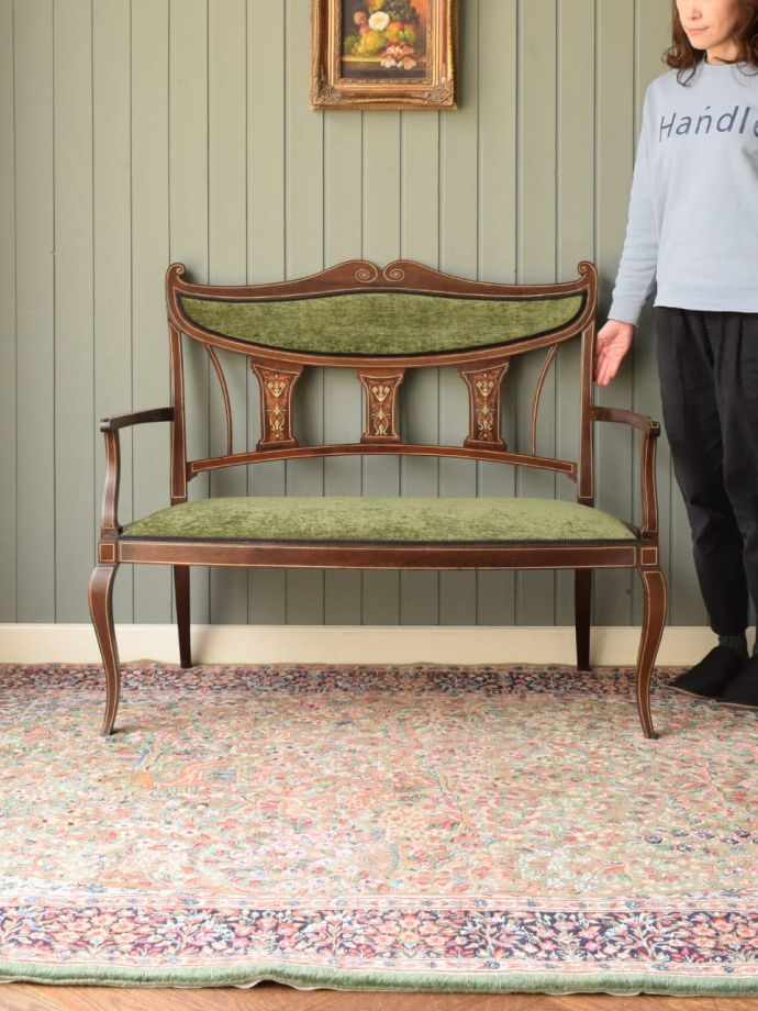 英国アンティークの椅子、セティ