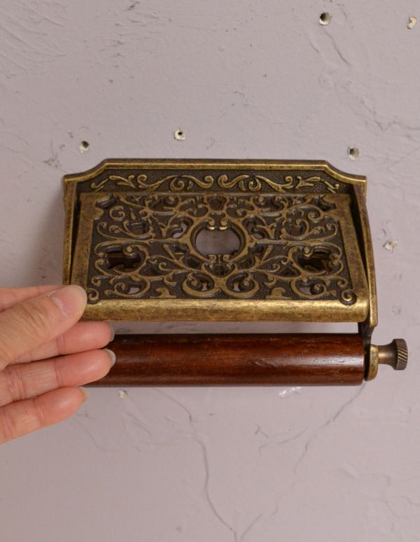 真鍮製クラシカルなペーパーホルダー （アンティーク色）(sa-239)｜DIY