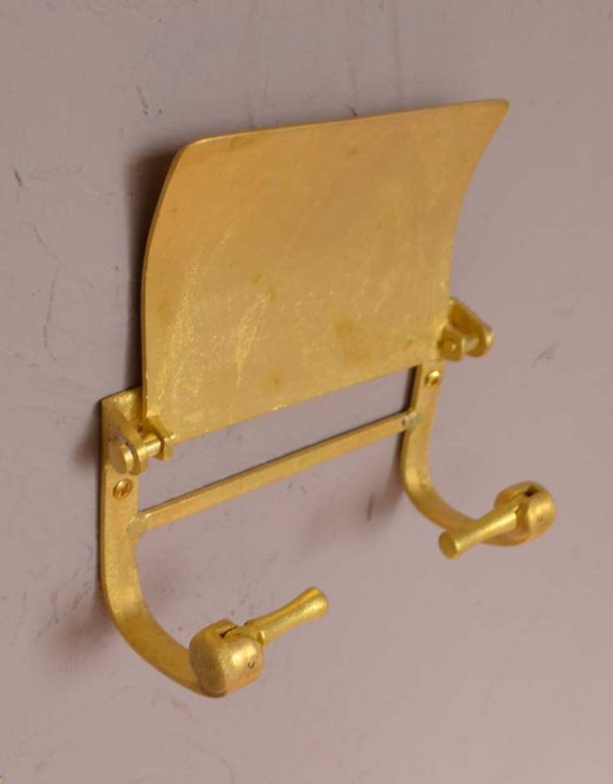 洗面・トイレ　住宅用パーツ　お洒落なサニタリーアイテム、トイレットペーパーホルダー（ゴールド・ビス付き）。ペーパーを掛けるバーはこんな感じです。(sa-254)