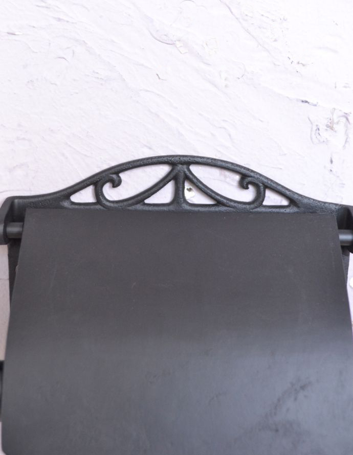 洗面・トイレ　住宅用パーツ　お洒落なサニタリーアイテム、トイレットペーパーホルダー（ブラック・ビス付き）。シックなブラックカラーです。(sa-255)