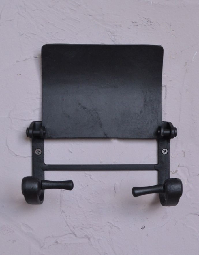 洗面・トイレ　住宅用パーツ　お洒落なサニタリーアイテム、トイレットペーパーホルダー（ブラック・ビス付き）。ペーパーを掛けるバーはこんな感じです。(sa-255)