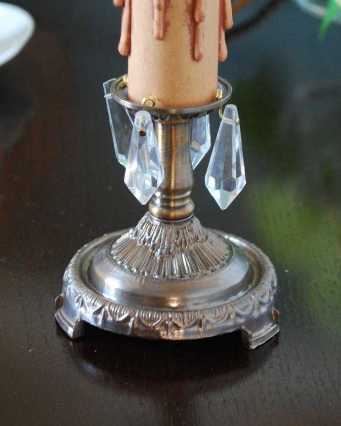 Handleオリジナル　照明・ライティング　Handleオリジナルのテーブルシャンデリア（アンティーク色・Ｍ・ガラス）（E17シャンデリア球付）。おしゃれなデザインヨーロッパから取り寄せる高品質のおしゃれなデザインの真鍮。(sgl-07-a)