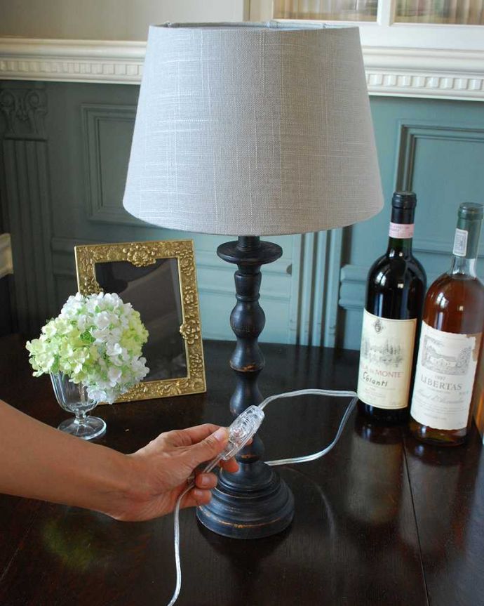 スタンドライト　照明・ライティング　かっこいい色がフランスっぽいアンティーク風のテーブルランプ(E26球付) 。。(TL-0054)