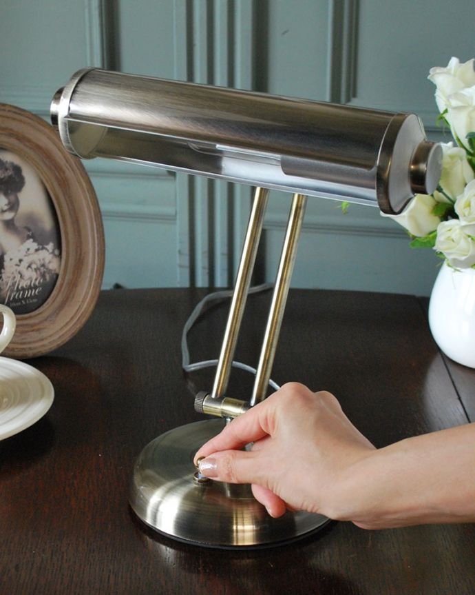 スタンドライト　照明・ライティング　アンティーク調のピアノライト、スチール製のデスクライト (電球セット)　(TL-0083)