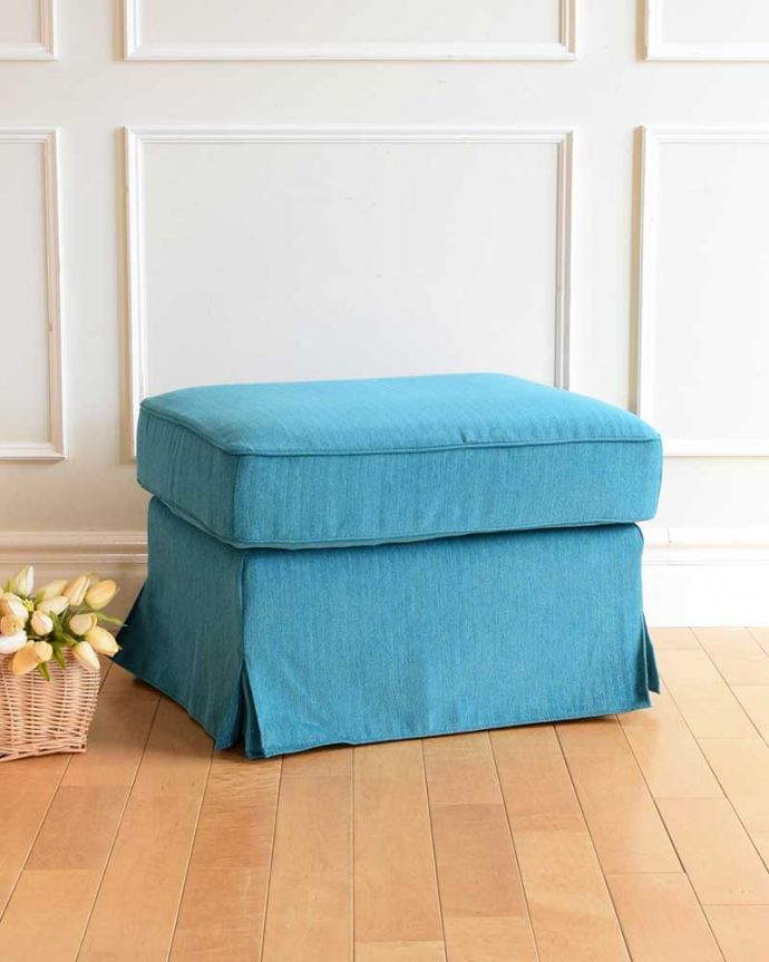 アンティーク風の椅子 アンティーク風 お家の洗濯機で洗えるスツール、6色から選べるHandleオリジナルスツール 3.ブルーパン。(hos-202)