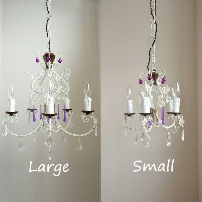 シャンデリアのサイズは2種類