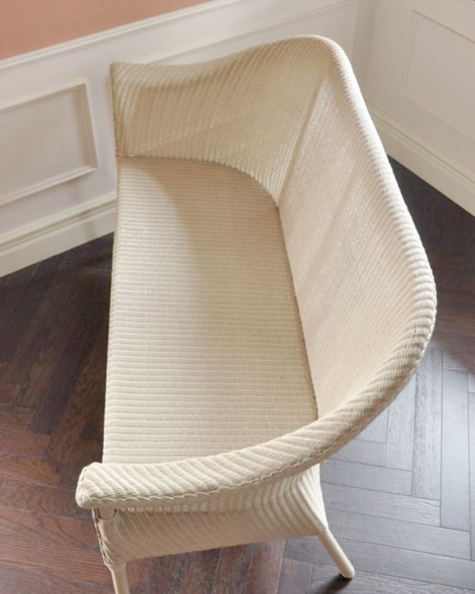 Handleオリジナル アンティーク風 ロイドルームの椅子、8色から選べるHandleオリジナルのロイドルームソファ。クッションを外すと・・・紙とワイヤーでしっかり編み上げてある座面は、長年、使用して頂けます。(hol-07)