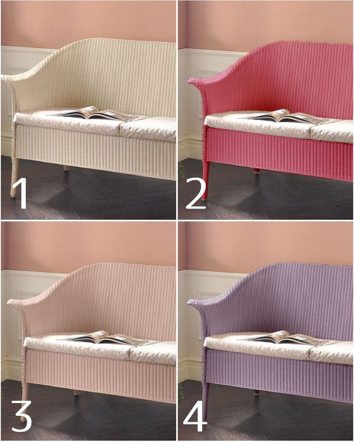 Handleオリジナル アンティーク風 ロイドルームの椅子、8色から選べるHandleオリジナルのロイドルームソファ。Handleだけの8色のオリジナルカラー1.リゾートホワイト (Resort White)2.クランベリーティー (Cranberry tea)3.ロイヤルミルクティー (Royal milk tea)4.ラベンダーティー (Lavender tea)。(hol-07)