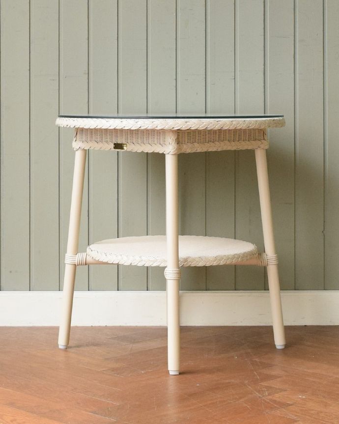 Handleオリジナル　アンティーク風　ロイドルームのサイドテーブル、8色から選べるHandleオリジナルのロイドルーム。こちら側も、もちろんキレイです！横から見るとこんな感じです。(hol-06)