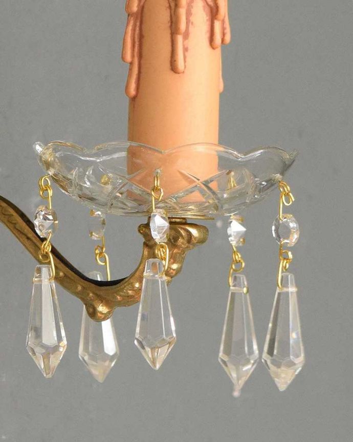 Handleオリジナル 照明・ライティング Handleオリジナルの壁付けシャンデリアG(E17シャンデリア球付)。1つ1つ手作りしていますシェードはアンティークと同じように、細い真鍮のピンを曲げて、一つ一つガラスのパーツを手作業で取り付けています。(wr-051-o)