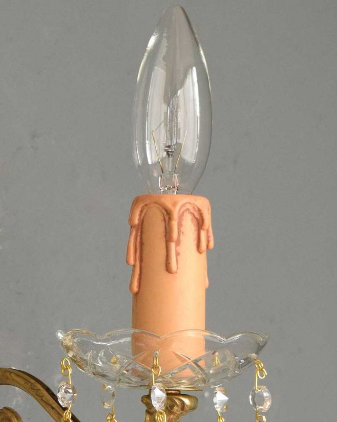 Handleオリジナル 照明・ライティング Handleオリジナルの壁付けシャンデリアG(E17シャンデリア球付)。LEDも使えます口金は100Wまで対応可能ですが、蝋管付きなので白熱球は40W以下がオススメです。(wr-051-o)