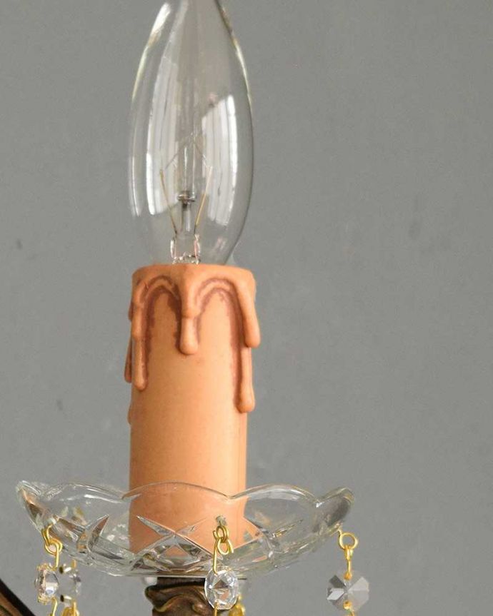 Handleオリジナル 照明・ライティング Handleオリジナルの壁付けシャンデリアG(アンティーク色・E17シャンデリア球付)。LEDも使えます口金は100Wまで対応可能ですが、蝋管付きなので白熱球は40W以下がオススメです。(wr-052-o)