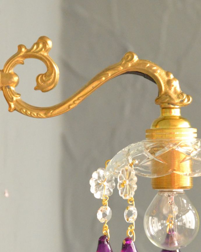 Handleオリジナル 照明・ライティング Handleオリジナルガラス皿のウォールシャンデリアC(丸球付・ギャラリーなし) 。横から見たデザインも美しい・・・どんなお部屋もゴージャスな雰囲気に魅せてくれる優雅で美しいヨーロッパのデザインが自慢です。(wr-092g-o)