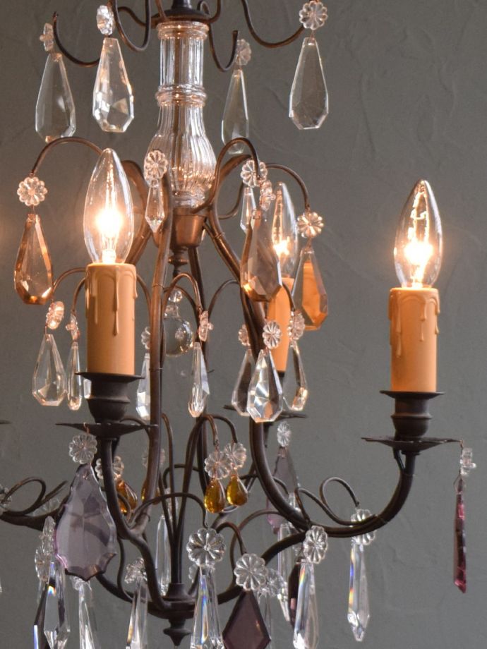 修復後のアンティークシャンデリア