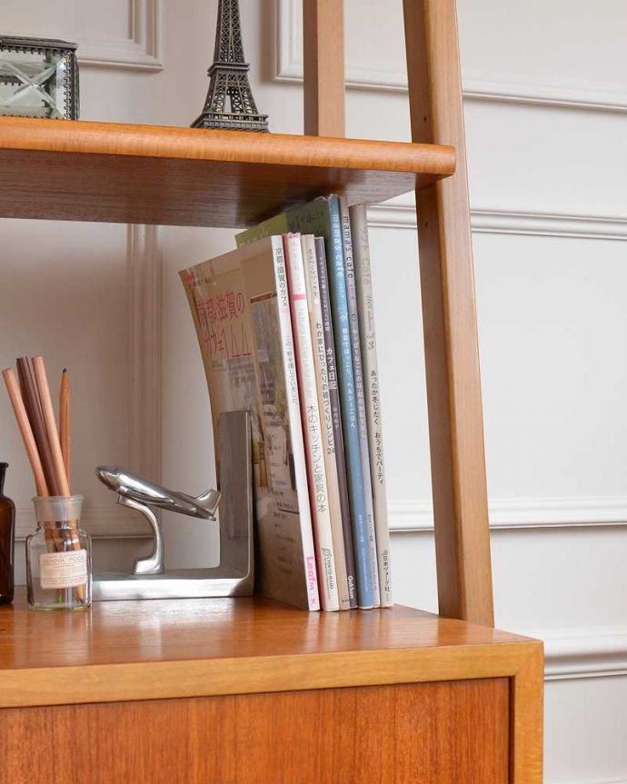 木製 オープンシェルフ 飾り棚 本棚 ヴィンテージ アンティーク キャビネット MINT ブックシェルフ キャビネットW90cm アンティーク調シャビーシック