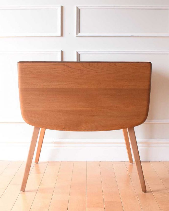 アーコールの家具　アンティーク家具　３パターンのサイズ展開可能、アーコール社のヴィンテージドロップリーフテーブル。見え方が変わります。(x-1230-f)