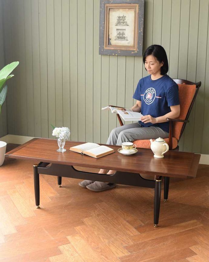 G-PLAN(Gプラン)　アンティーク家具　トラー＆ブラック（Tola＆Black）のヴィンテージ家具、G-planのコーヒーテーブル。スマートなカッコよさが人気のヒミツ北欧デザインのコーヒーテーブルは見た目のカッコよさと、どんなお部屋にも似合っちゃうシンプルなデザインが人気です。(x-1277-f)