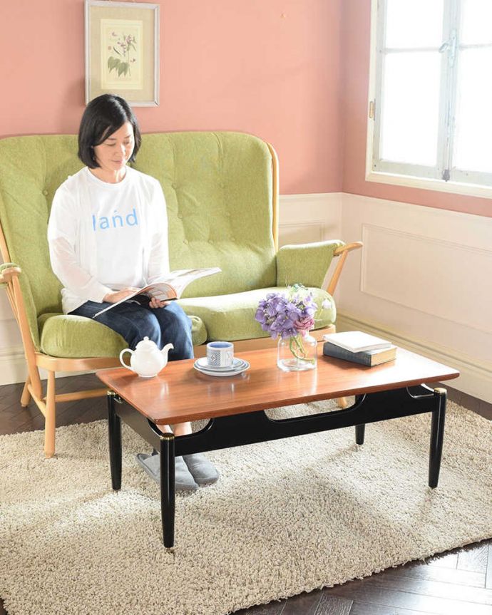 G-PLAN(Gプラン)　アンティーク家具　トラー＆ブラック（Tola＆Black）のヴィンテージ家具、G-planのコーヒーテーブル。スマートなカッコよさが人気のヒミツ北欧デザインのコーヒーテーブルは見た目のカッコよさと、どんなお部屋にも似合っちゃうシンプルなデザインが人気です。(x-1278-f)