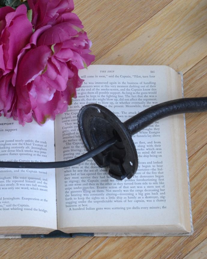 壁付けブラケット　照明・ライティング　フランスのアンティーク照明、デッキランプ (外灯）（E26球付）。。(x-870-z)