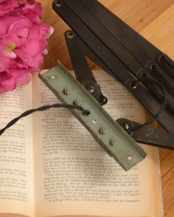 ホウロウシェード/その他の色　照明・ライティング　やっと見つけたかっこいいアンティーク照明、イギリスのシザーランプ（Ｅ26丸球付）。。(x-872-z)