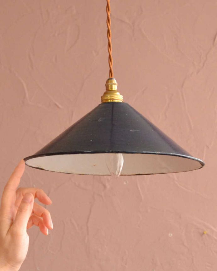 ペンダントライト　照明・ライティング　フランスから届いたアンティークのペンダントライト（コード・シャンデリア球・ギャラリーなし）。。(x-914-z)