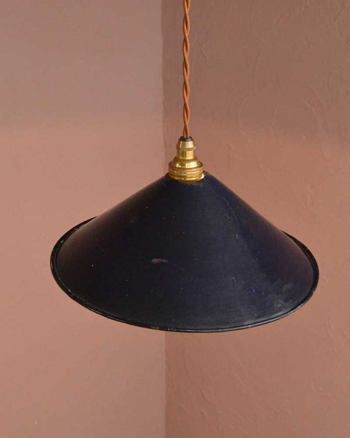 ペンダントライト　照明・ライティング　フランスから届いたアンティークのペンダントライト（コード・シャンデリア球・ギャラリーなし）。。(x-914-z)