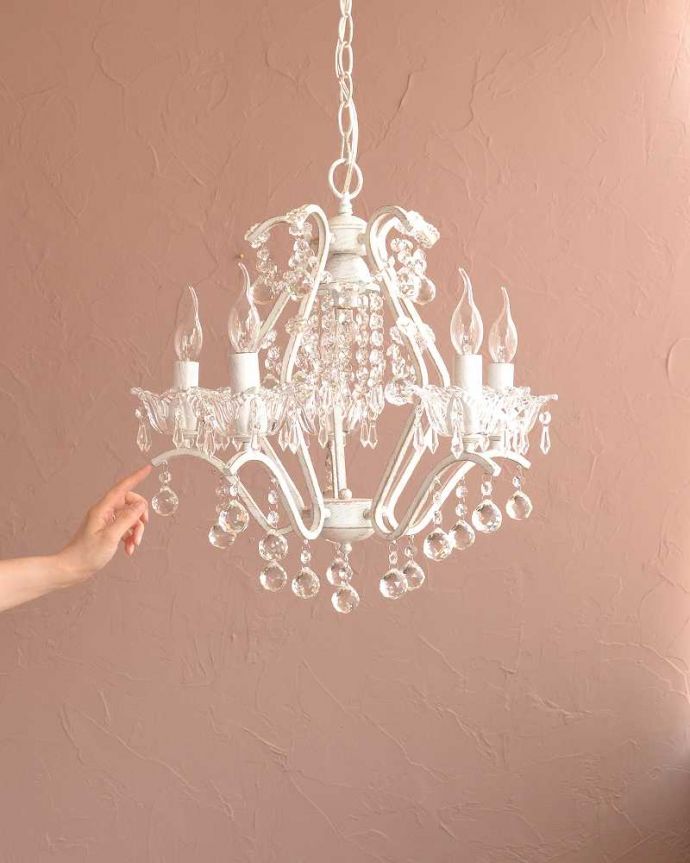 シャンデリア　照明・ライティング　気軽に使えるアンティーク風のシャンデリア(6灯)（Ｅ17電球付） 。。(cr-524)