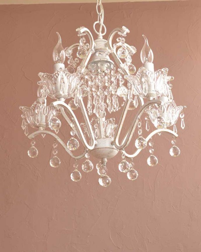 シャンデリア　照明・ライティング　気軽に使えるアンティーク風のシャンデリア(6灯)（Ｅ17電球付） 。。(cr-524)