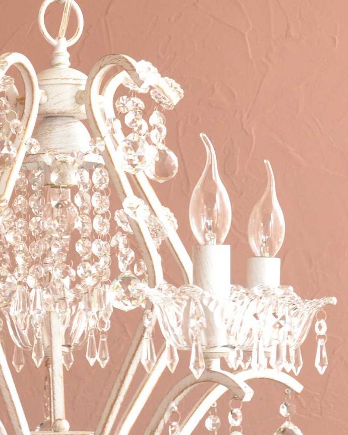 シャンデリア　照明・ライティング　気軽に使えるアンティーク風のシャンデリア(6灯)（Ｅ17電球付） 。。(cr-524)