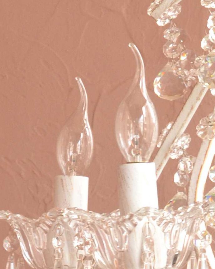 シャンデリア　照明・ライティング　気軽に使えるアンティーク風のシャンデリア(6灯)（Ｅ17電球付） 。。(cr-524)