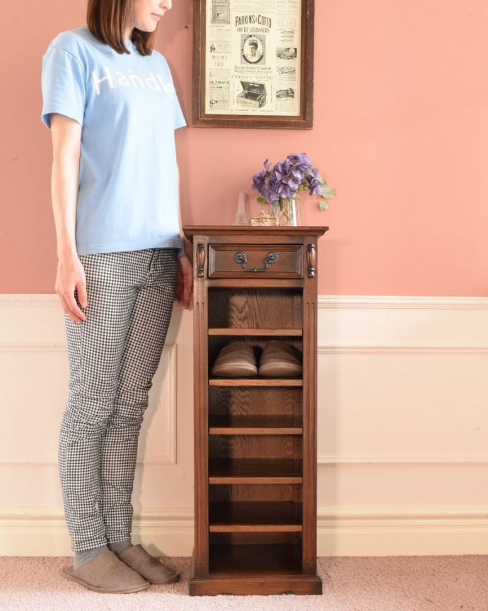 アンティーク風 スリッパラック・W30 小さくても一人前。(y-412-f)