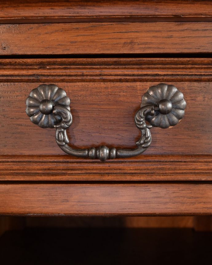 アンティーク風 スリッパラック・W30 お花がポイント握りやすいハンドル形の取っ手です。(y-412-f)