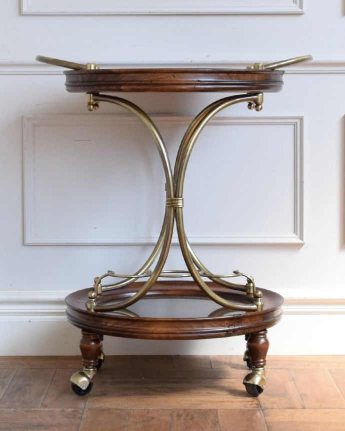 アンティーク風の家具　アンティーク風　アンティーク調のワゴン　後ろ(y-426-f)