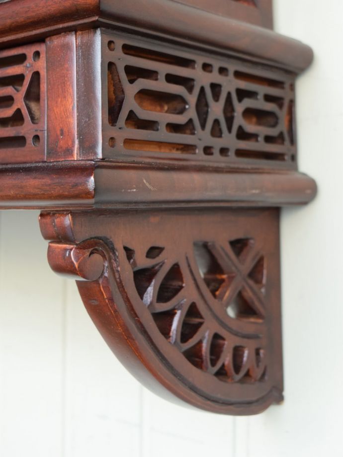 希少　ドイツ製　アンティーク　マホガニー　コンソール　壁掛け　ウォールシェルフ 希少ドイツ製アンティークマホガニーコンソール壁掛けウォールシェルフ