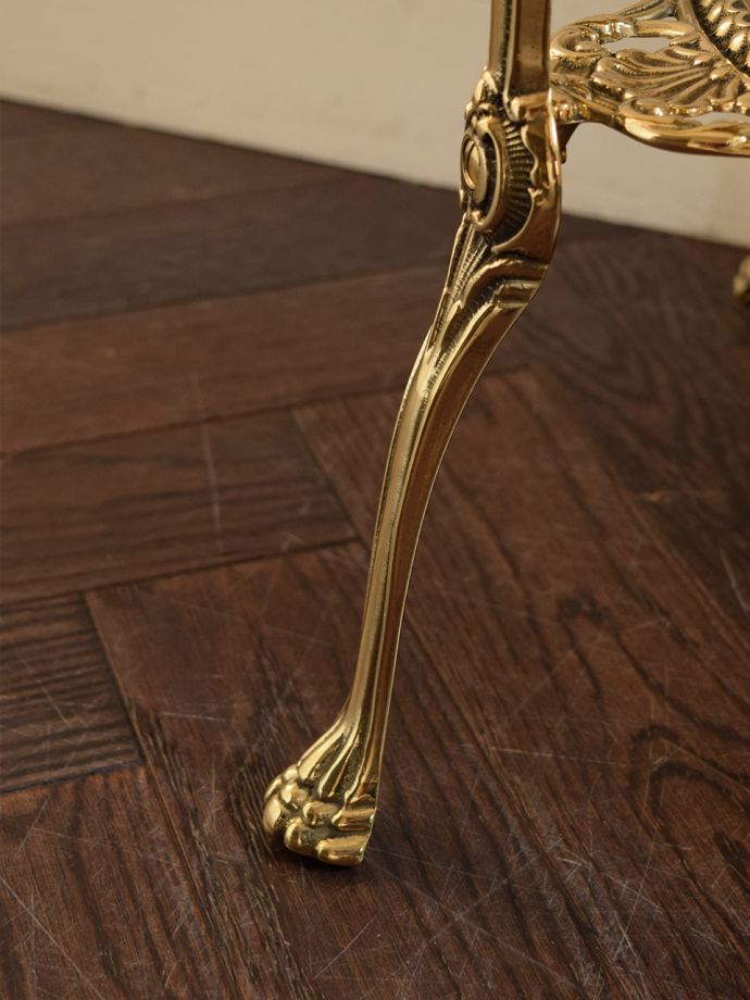 真鍮製サイドテーブル　ガラス　アンティーク 真鍮製サイドテーブル ガラス アンティーク 1970-80's ヴィンテージ