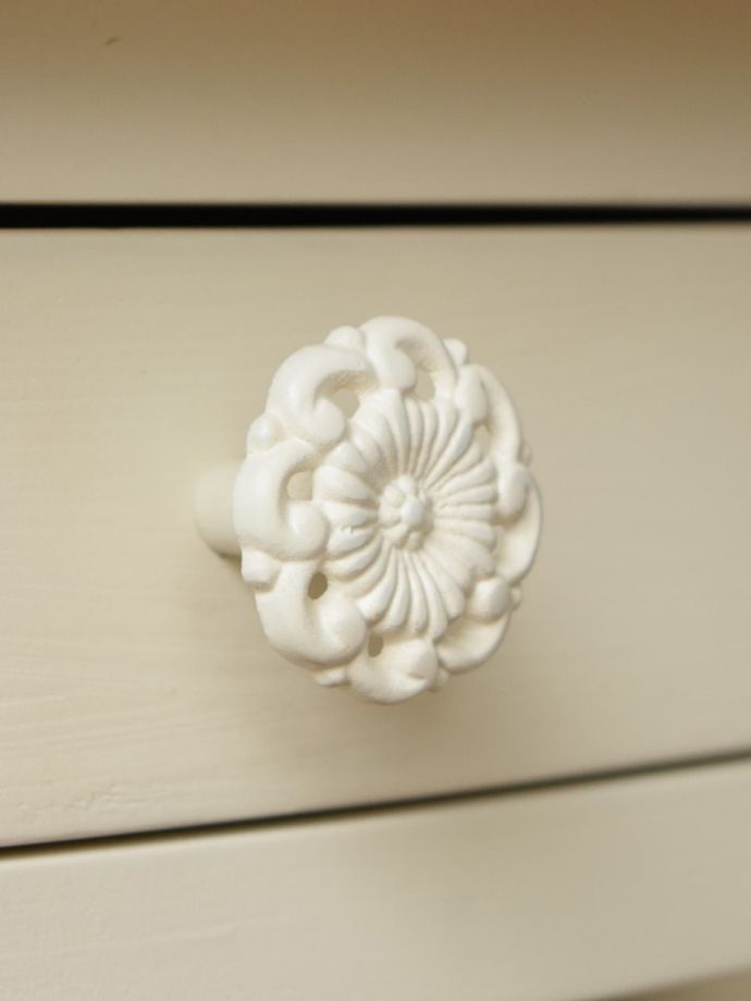 フランスアンティーク調のコンソールテーブル、シャビーシックな白い