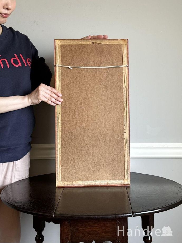 アンティーク その他の雑貨　到着予定商品　アンティーク 額絵。後ろから見ると･･･こんな感じで壁に引っ掛けられるようになっています。(k-4194-z)