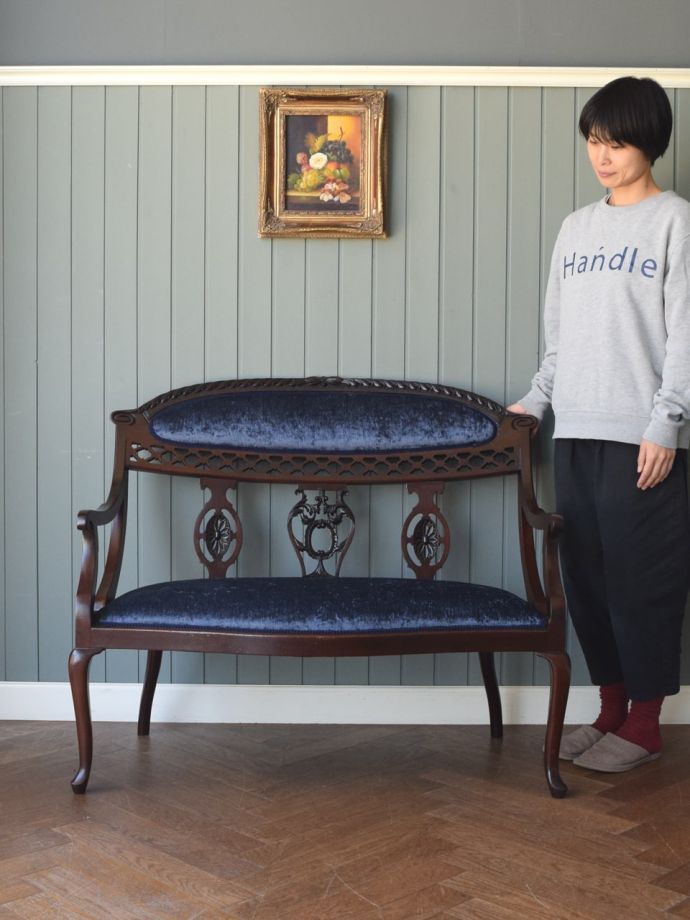 英国アンティークの椅子、セティ