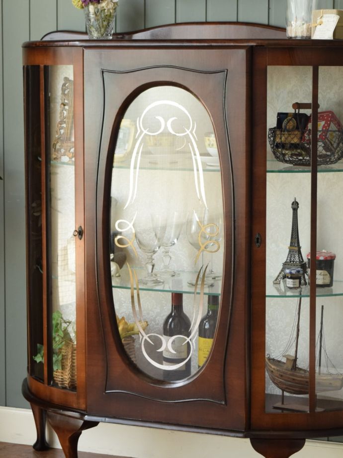 アンティークガラスの扉