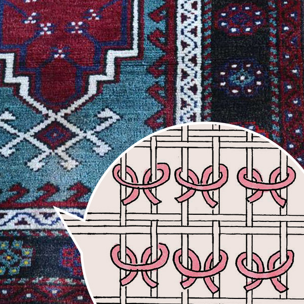 トルコ絨毯のトルコ織り