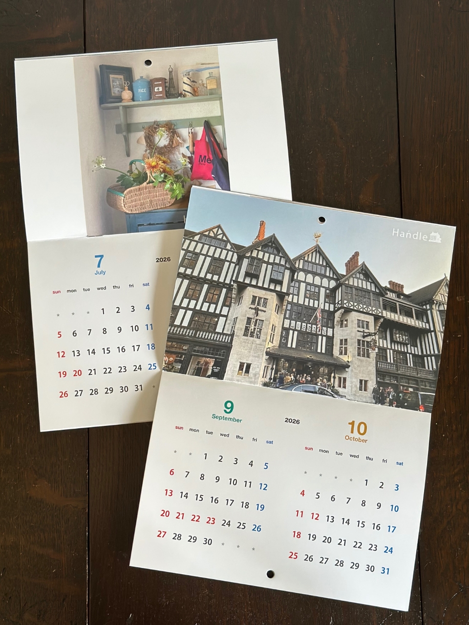 インテリア本・ポストカード　インテリア雑貨　数量限定！Handleのオリジナルカレンダー(2026)。(n17-053)