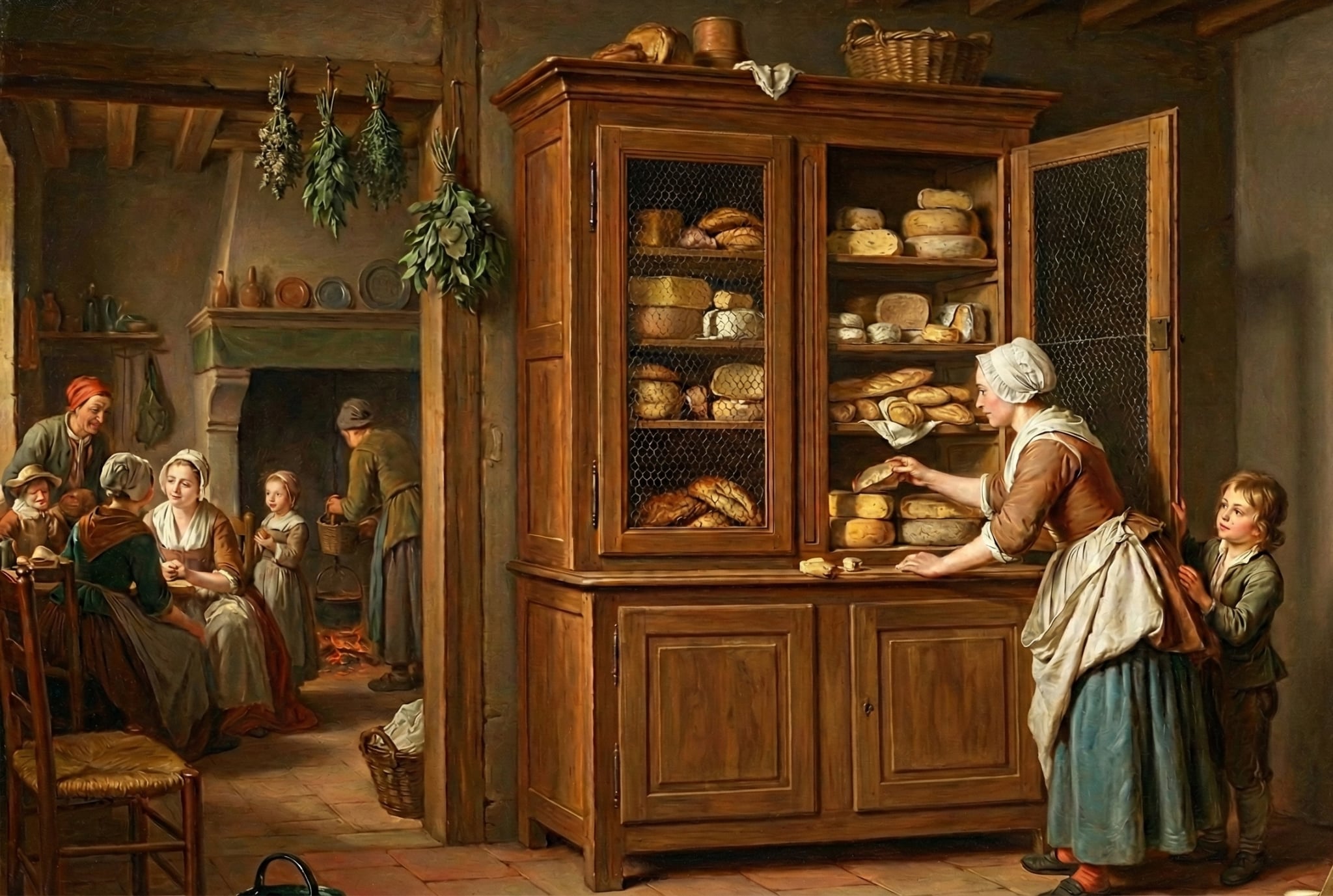 グリアージュを使っている18世紀の女性